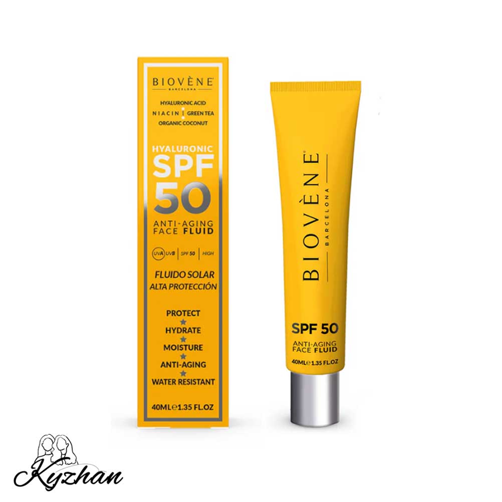 biovene-barcelona-hyaluronic-spf-50-anti-aging-face-fluid-1 ضدآفتاب فلوئیدی بایوون - تصویر 1