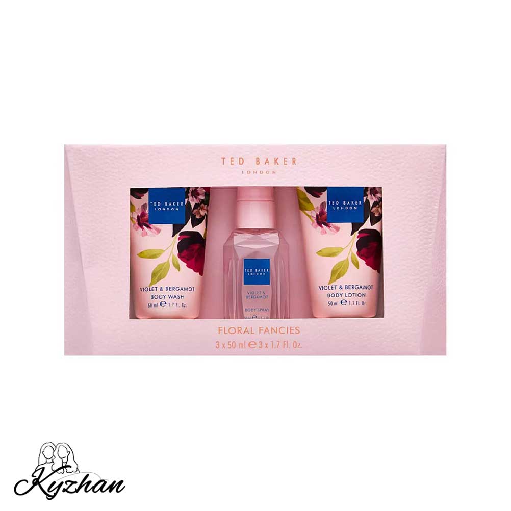 ted-baker-body-care-trio-gift-set-violet-bergamot-scent ست مراقبت بدن تد بیکر | رایحه بنفشه و ترنج - تصویر 1